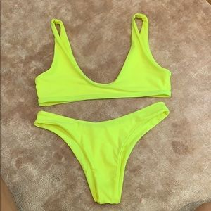 Neon yellow bikini
